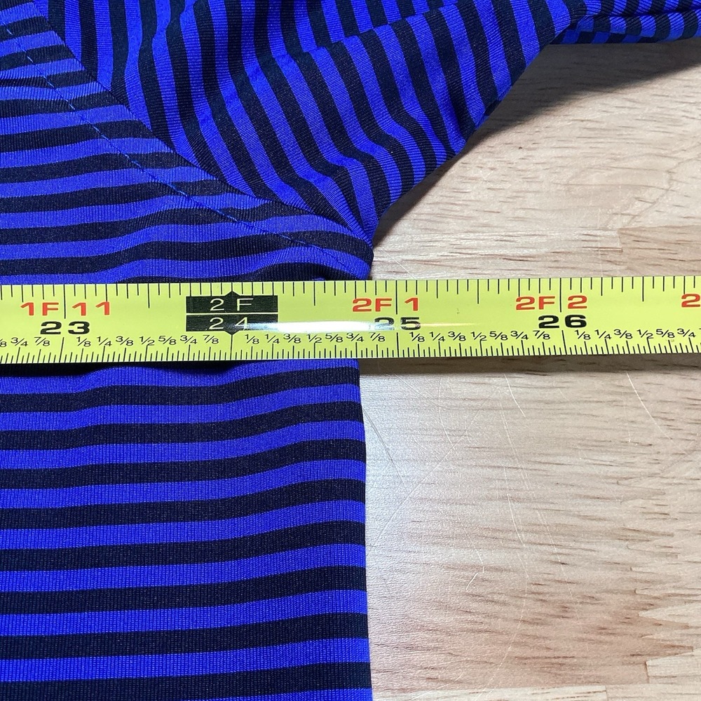 Men's Footjoy Short Sleeved Performance Striped Golf Polo Royal Blue / Black XL - Picture 9 of 10